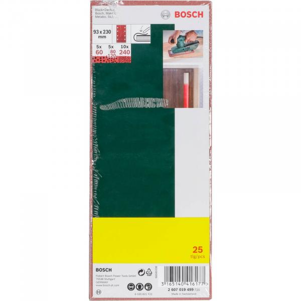 Bosch 25 Sanding Pads 93x230 8 holes Grit 60-240