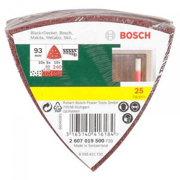 Bosch 25 Sanding sheets for delta sander grit 60/120/240