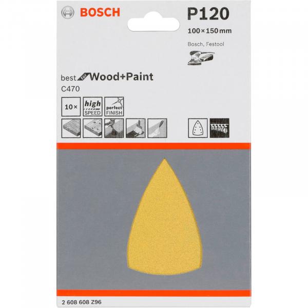Bosch Sanding Pad 10 pcs. for C470 Grit 120 100x150 mm