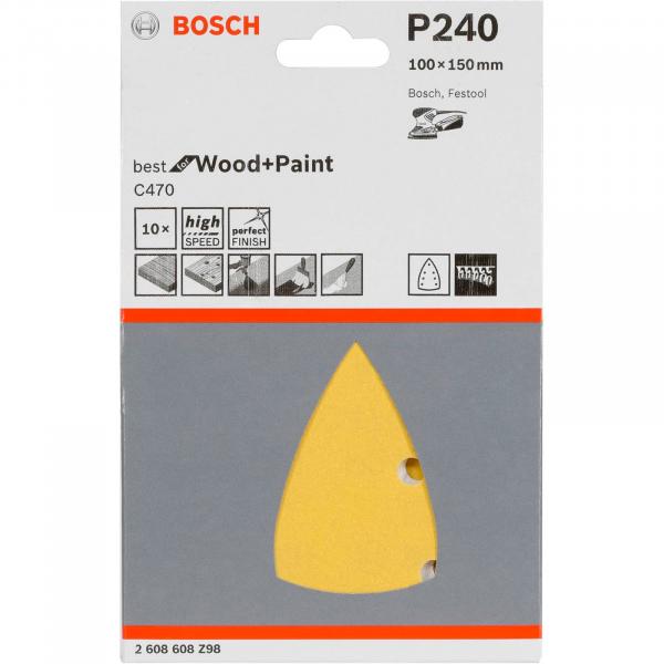 Bosch Sanding Pad 10 pcs. for C470 Grit 240 100x150 mm