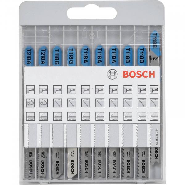 Bosch 10 osaa. Pistosahanterät puulle ja metallille